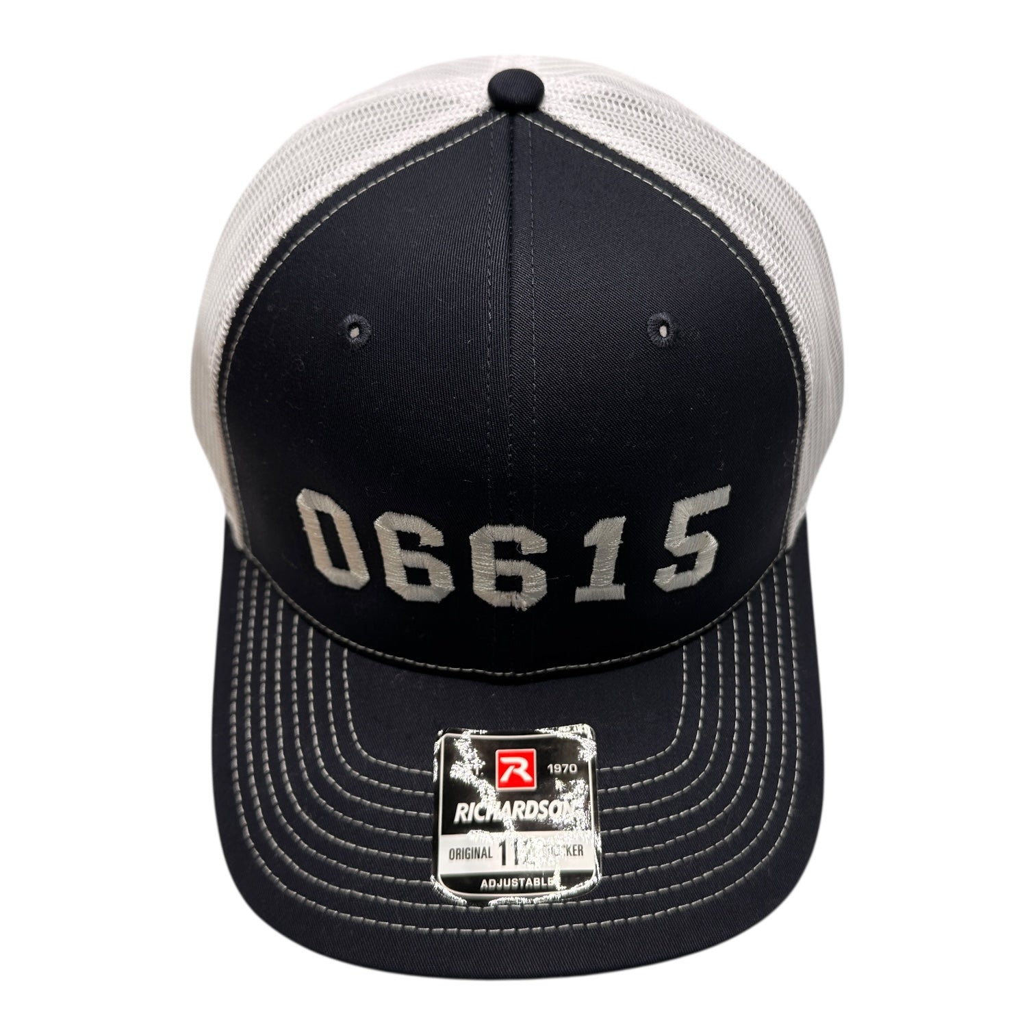 06615 Stratford Zip Code Trucker Hat NAVY and WHITE - 100% Benefits Lordship School PTA - Mellow Monkey