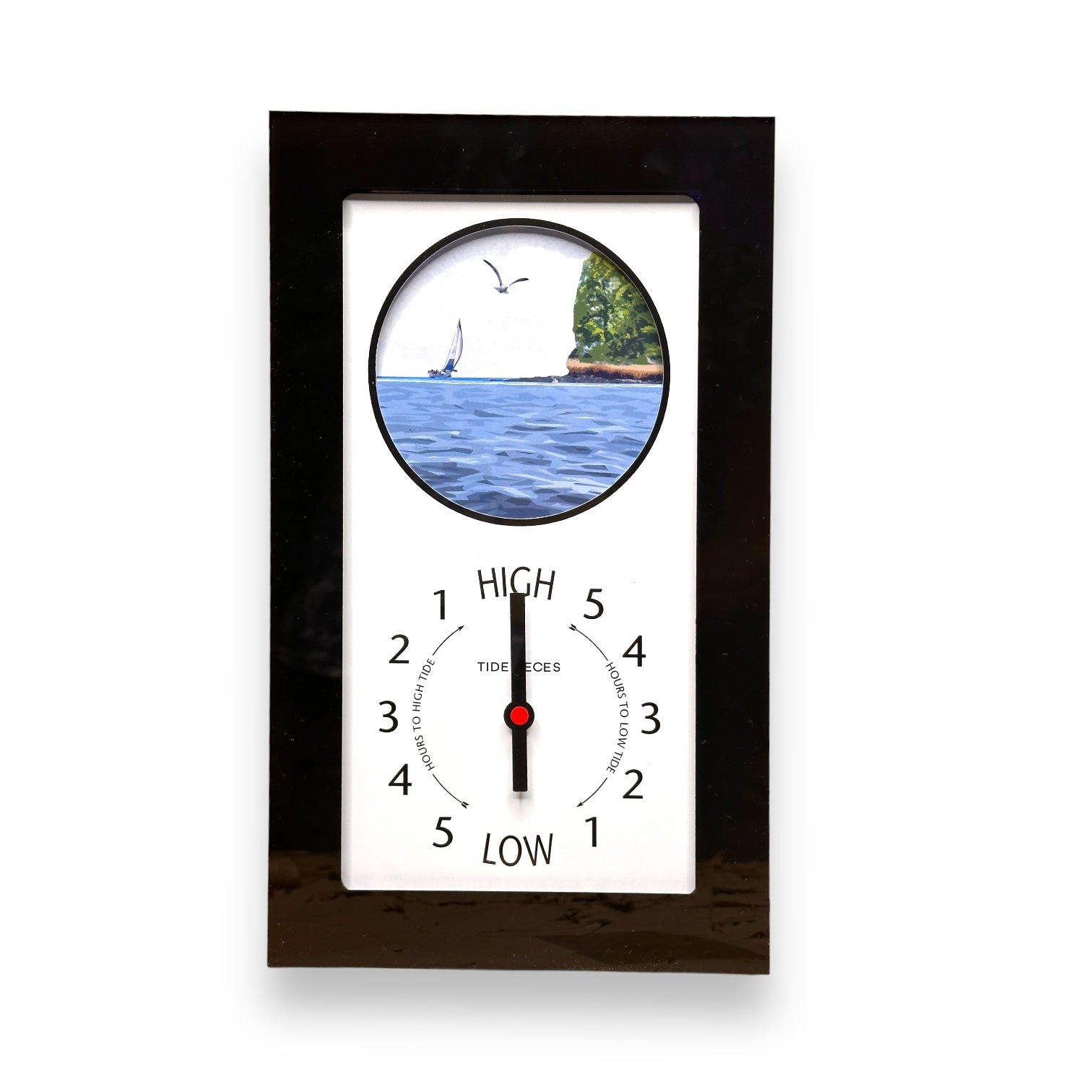 Tidepieces - Charles Island Tide Clock - Black Flat Panel - Mellow Monkey