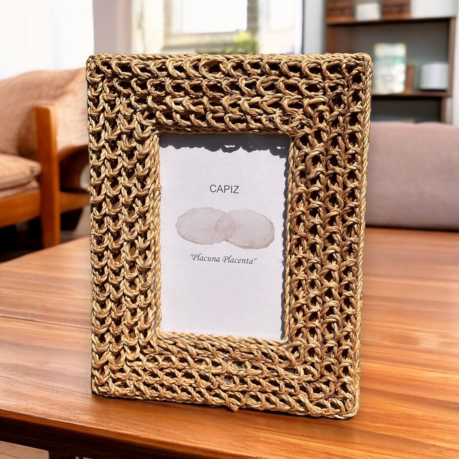 Abaca Rope Weave Picture Frame -  For 4x6 Photo - Mellow Monkey