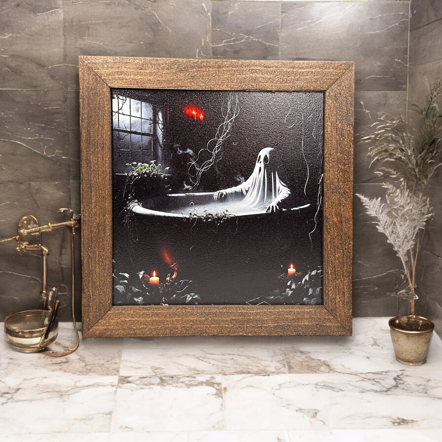 Ghost In The Bathtub - Framed Print - 7-in - Mellow Monkey