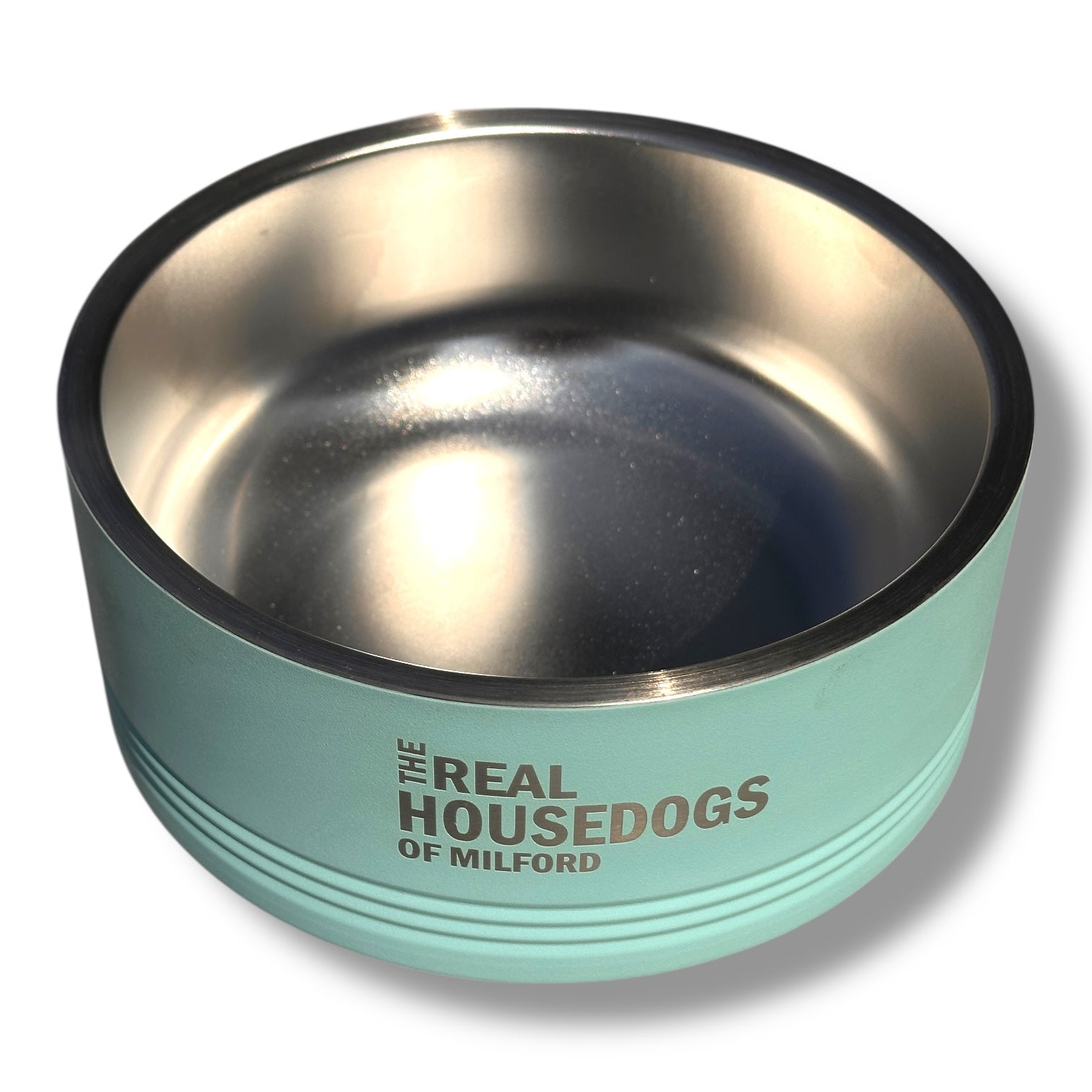 The Real Housedogs of Milford - Pet Food Bowl - Teal- 32 oz. - Mellow Monkey
