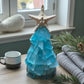 Sea Glass Christmas Tree Real Starfish with Lights - 6 In. - Teal/Aqua - Mellow Monkey