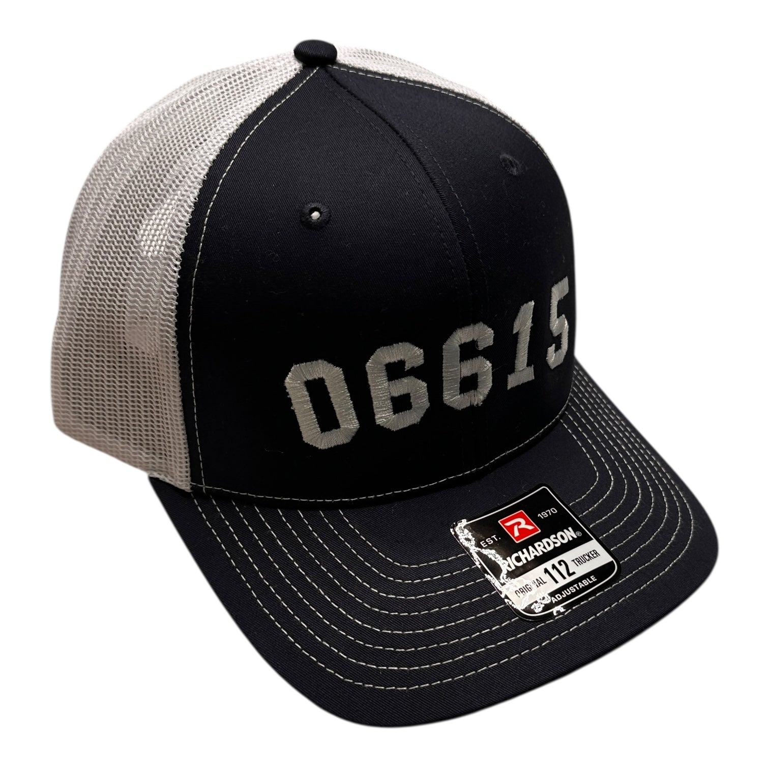 06615 Stratford Zip Code Trucker Hat NAVY and WHITE - 100% Benefits Lordship School PTA - Mellow Monkey