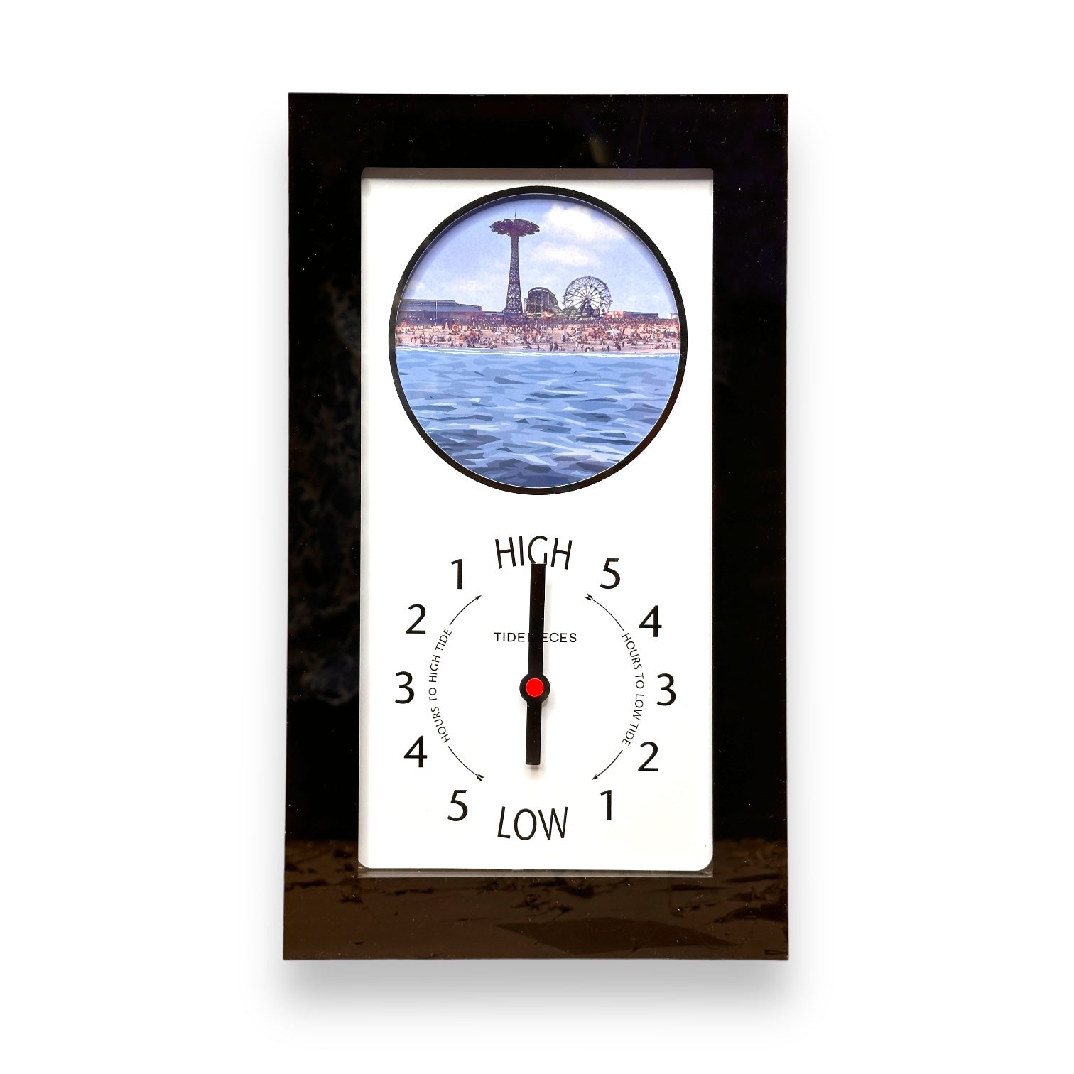 Tidepieces Coney Island Mermaid Tide Clock Black Flat Panel