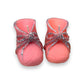 Infant Baby Bootie Scented Candles - One Pair - Pink with Silver Trim - 2-3/4-in - Mellow Monkey