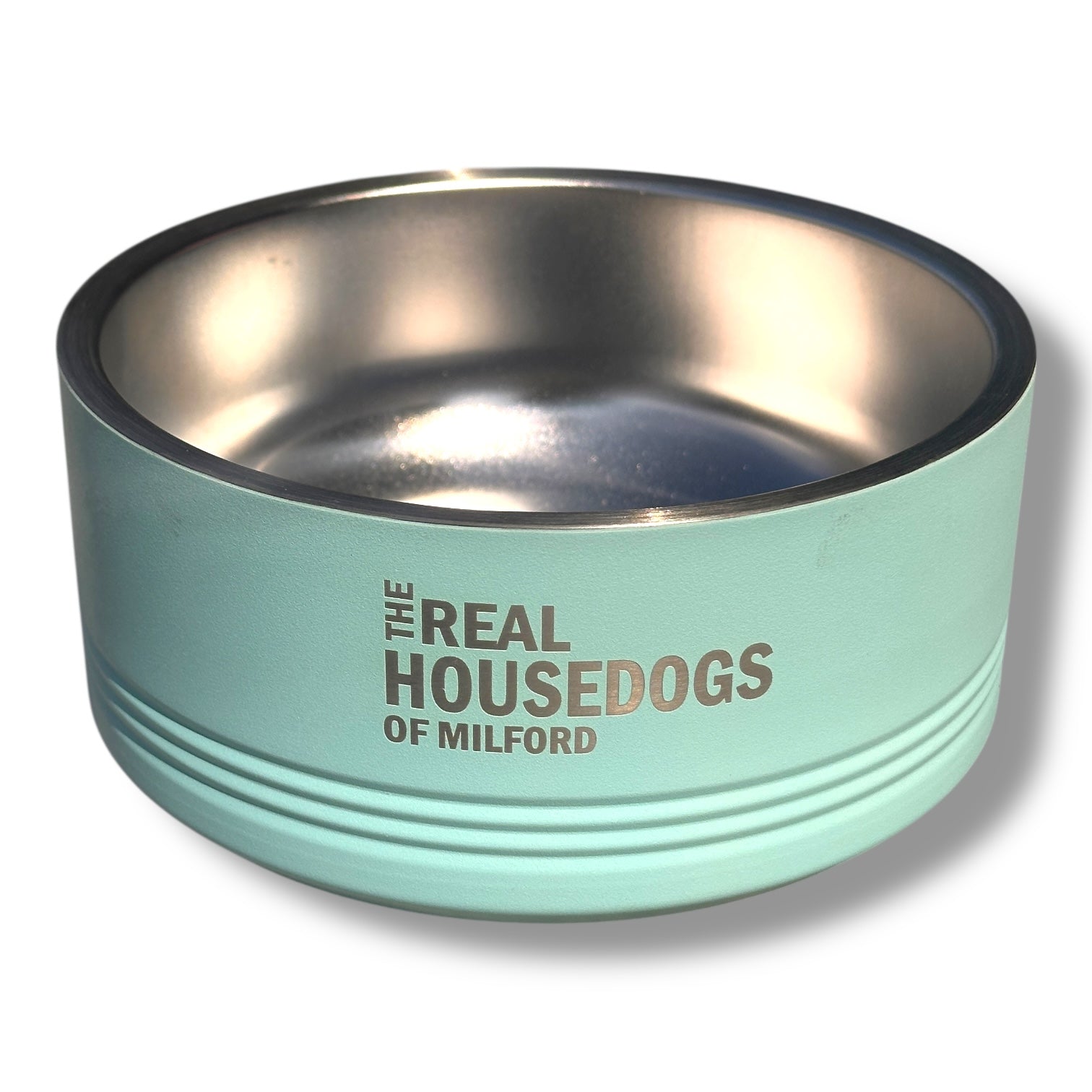 The Real Housedogs of Milford - Pet Food Bowl - Teal- 32 oz. - Mellow Monkey