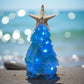 Sea Glass Christmas Tree Real Starfish with Lights - 6 In. - Ocean Mix - Mellow Monkey