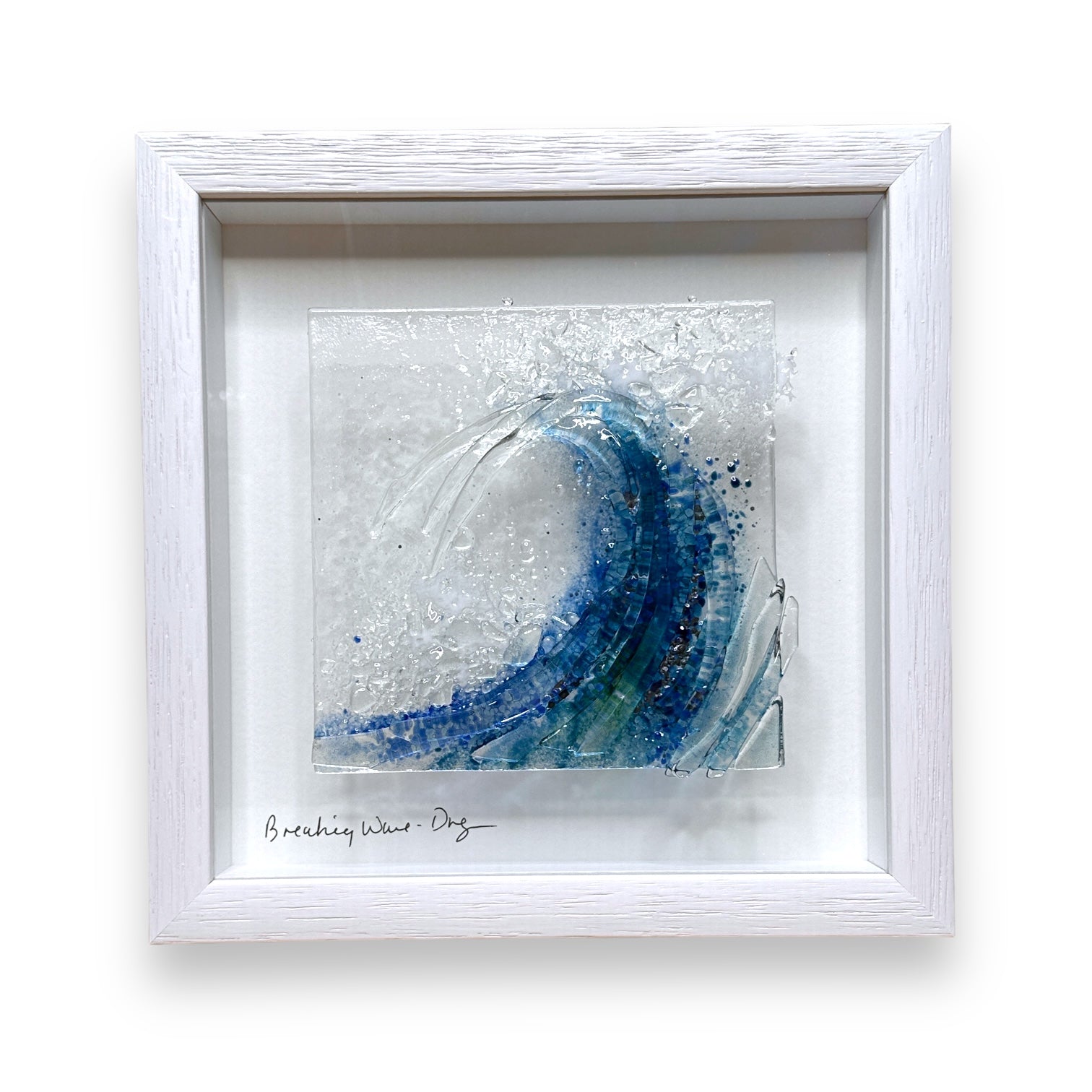 Breaking Wave Framed Handmade Glass Shadowbox - 10-1/4-in - B - Mellow Monkey