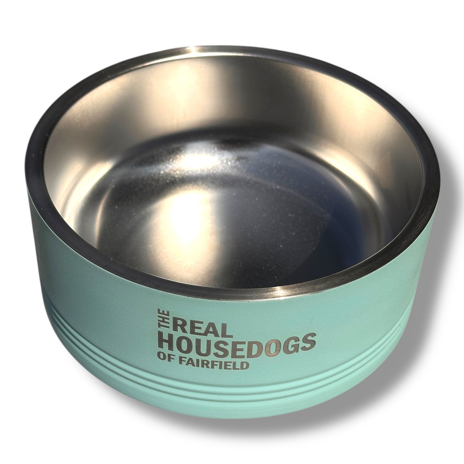 The Real Housedogs of Fairfield- Pet Food Bowl - Teal- 32 oz. - Mellow Monkey