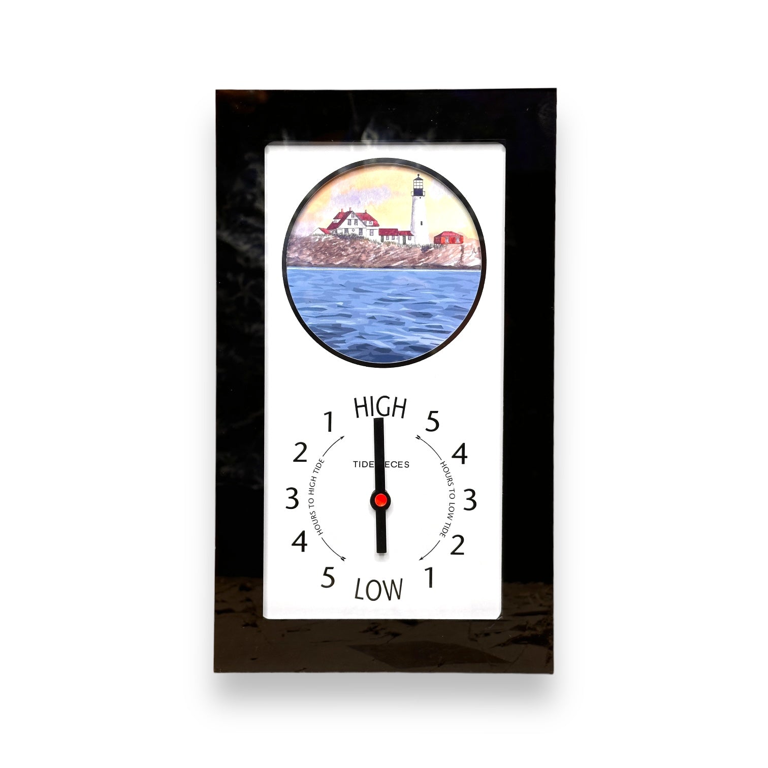 Tidepieces - Portland Head Light Tide Clock - Black Flat Panel - Mellow Monkey