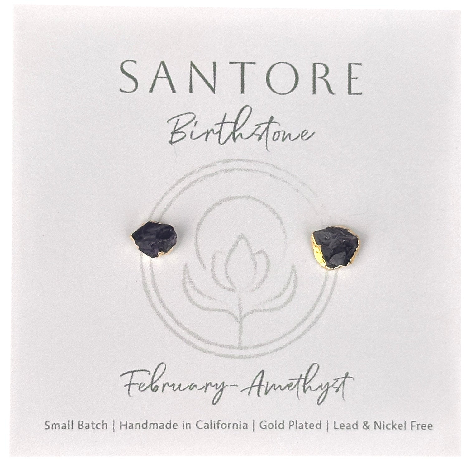 Santore Birthstone Stud Gemstone Earrings - Mellow Monkey