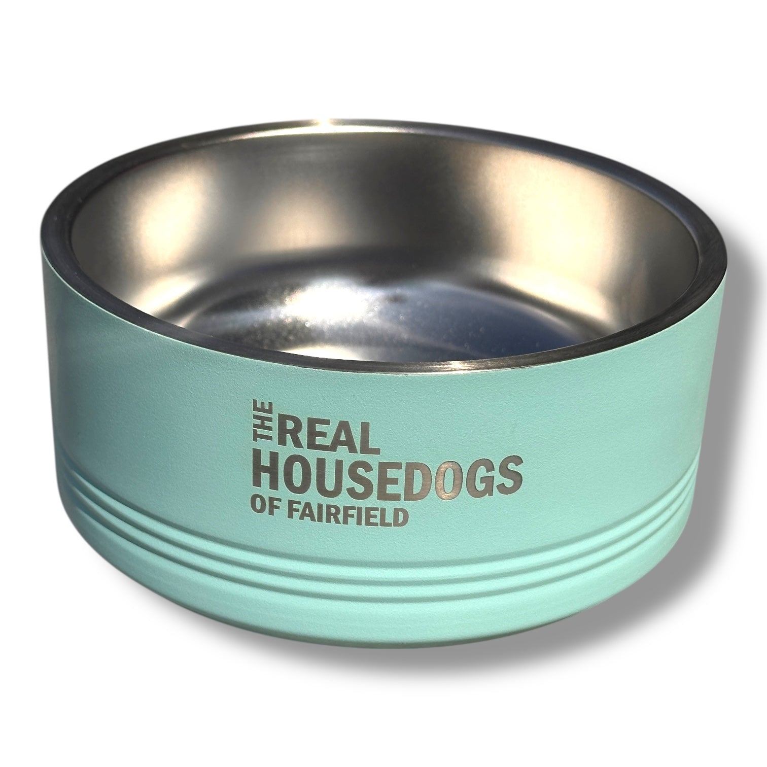 The Real Housedogs of Fairfield- Pet Food Bowl - Teal- 32 oz. - Mellow Monkey