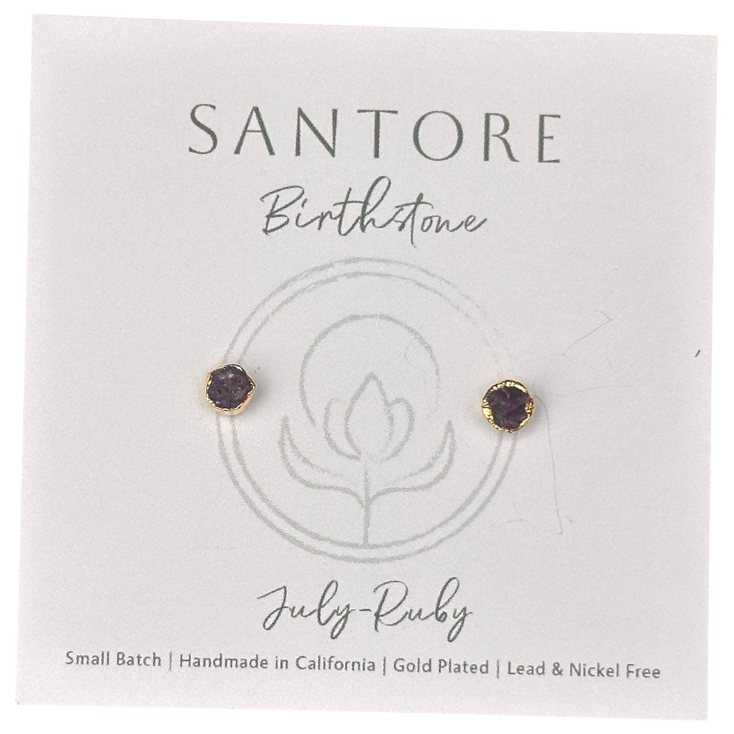 Santore Birthstone Stud Gemstone Earrings - Mellow Monkey