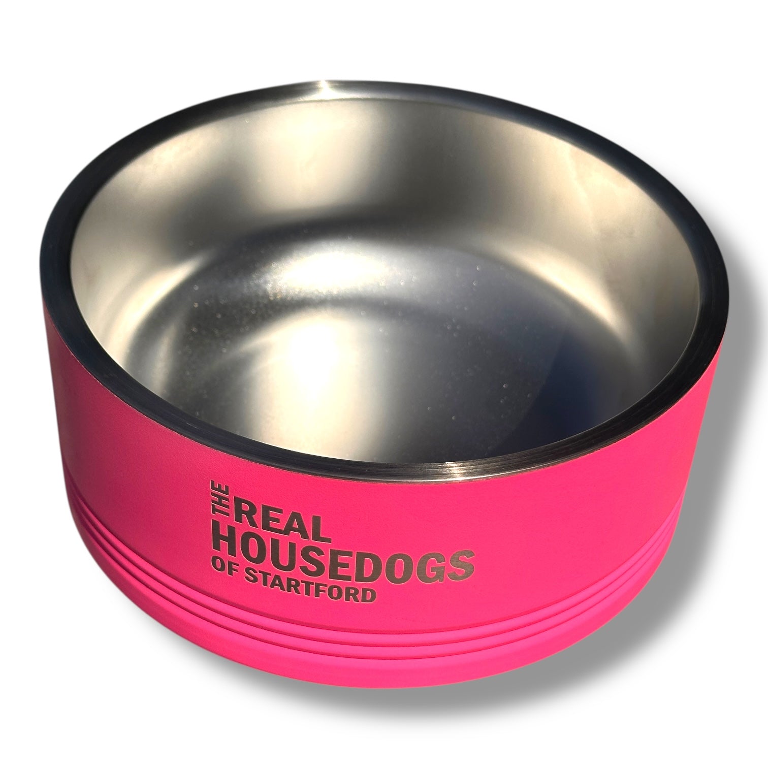 The Real Housedogs of Stratford - Pet Food Bowl -  Pink - 32 oz - Mellow Monkey