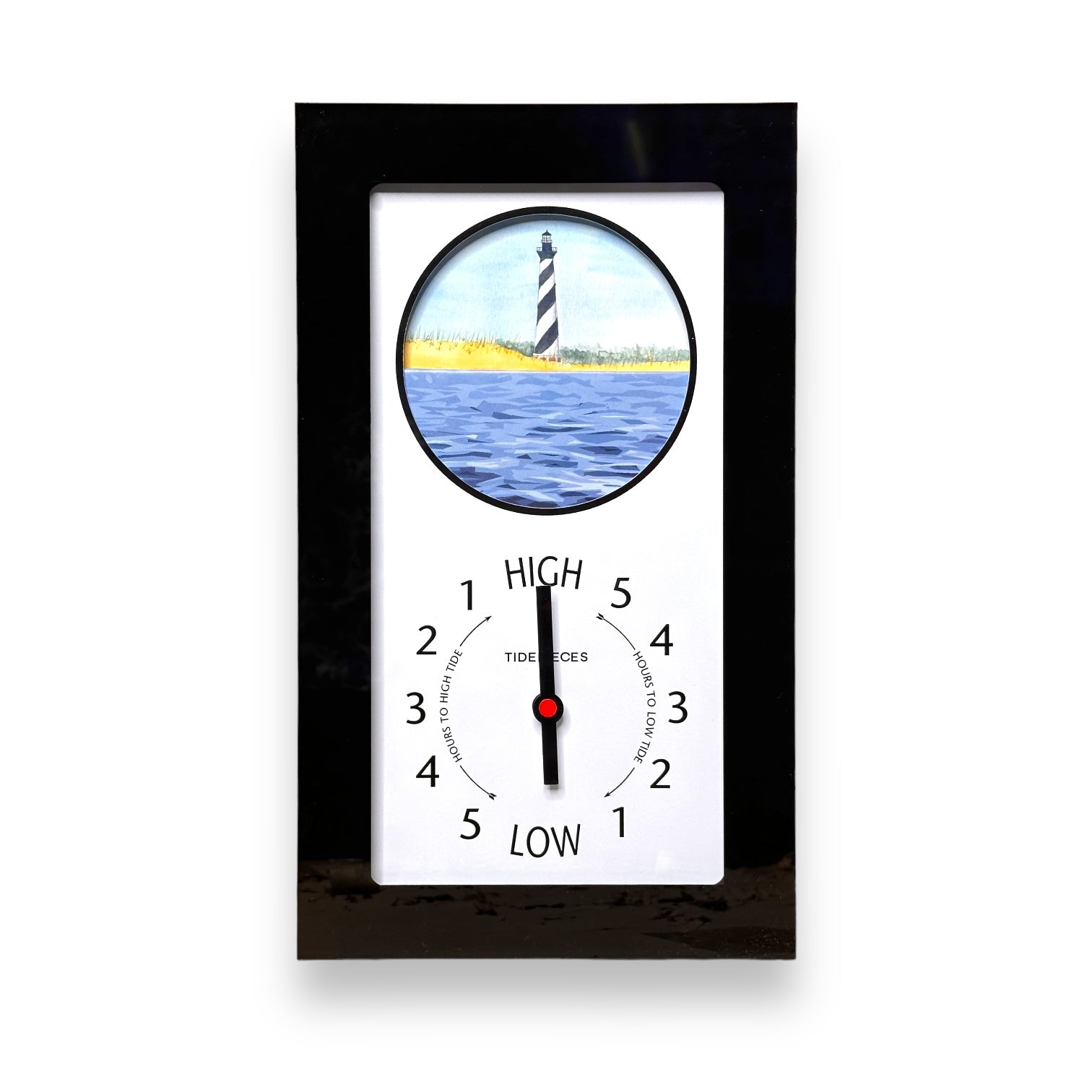 Tidepieces - Cape Hatteras Light Tide Clock - Black Flat Panel - Mellow Monkey