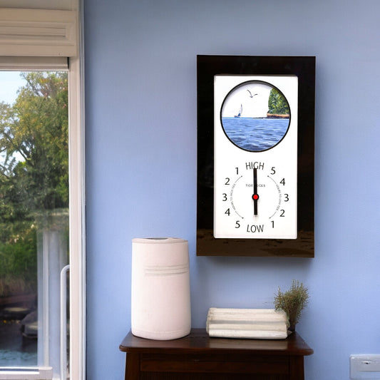 Tidepieces - Charles Island Tide Clock - Black Flat Panel - Mellow Monkey