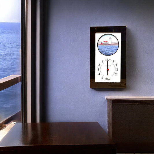 Tidepieces - Portsmouth Harbor Light Tide Clock - Black Flat Panel - Mellow Monkey