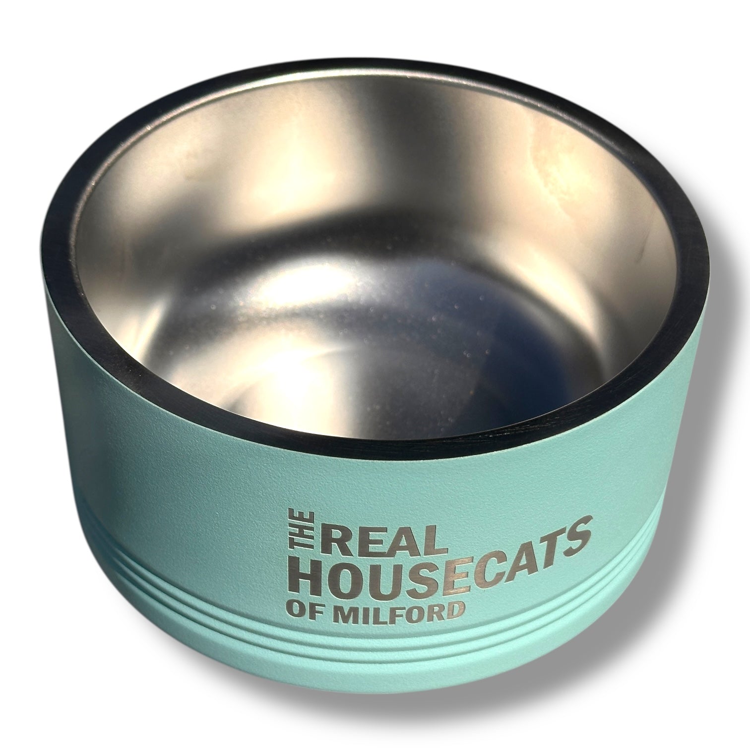 The Real Housecats of Milford - Pet Food Bowl - Teal - 18 oz. - Mellow Monkey