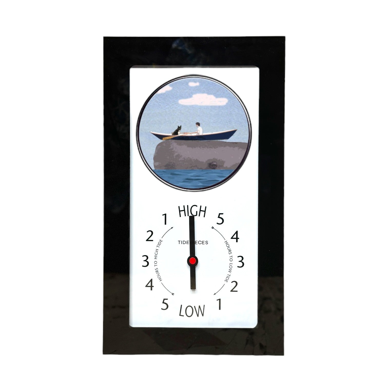 Tidepieces - Whale and Dory Tide Clock - Black Flat Panel - Mellow Monkey