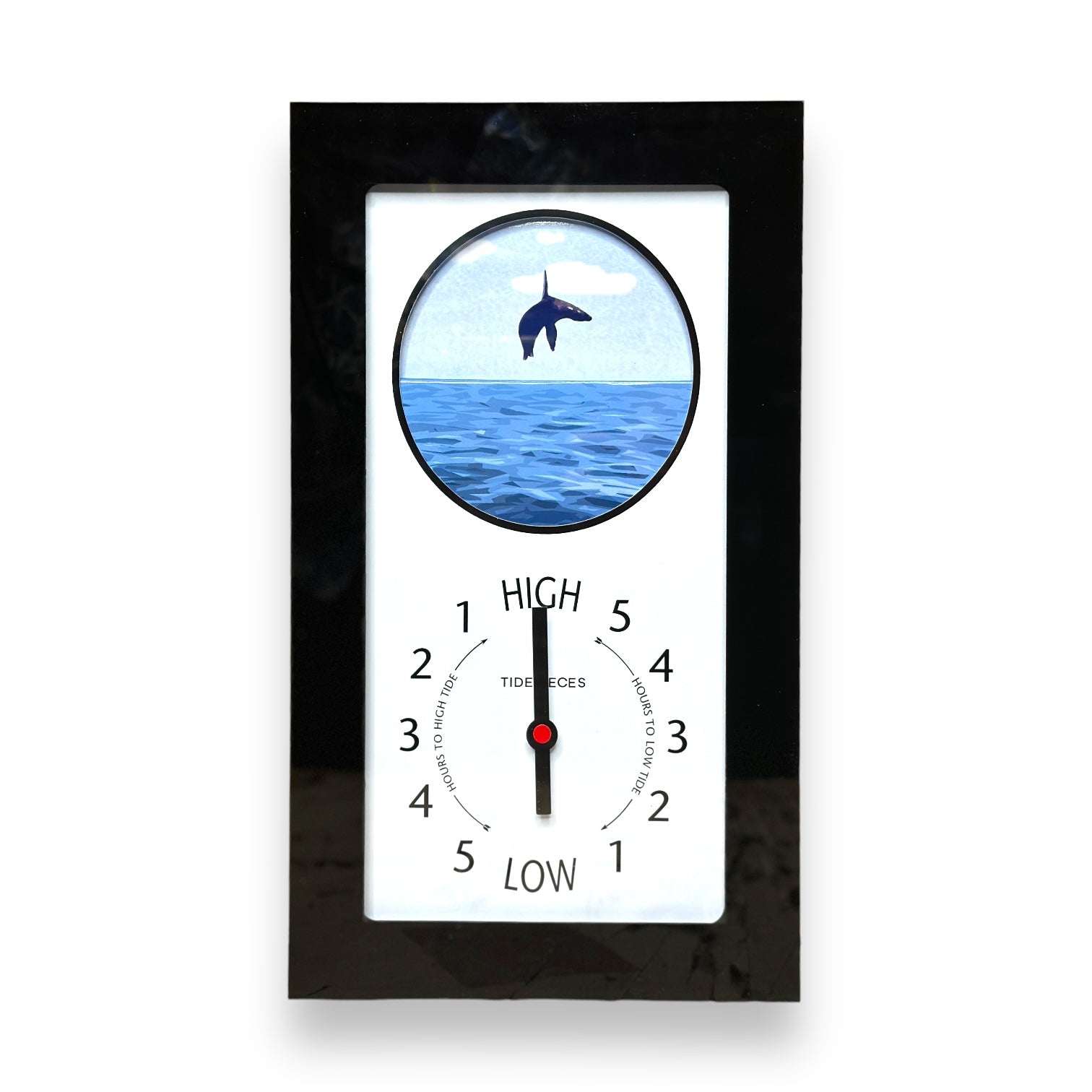 Tidepieces - Great White and Seal Tide Clock - Black Flat Panel - Mellow Monkey