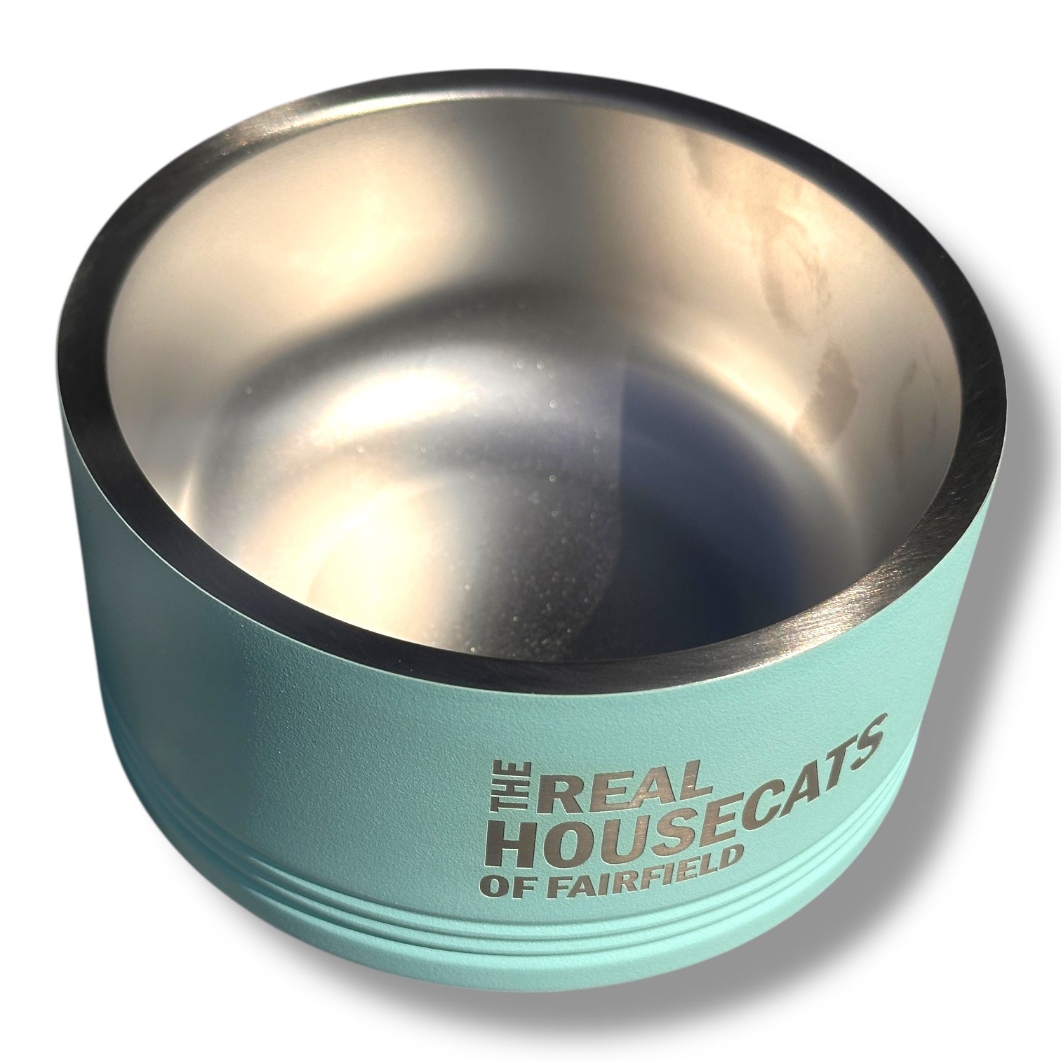 The Real Housecats of Fairfield - Pet Food Bowl - Teal - 18 oz. - Mellow Monkey
