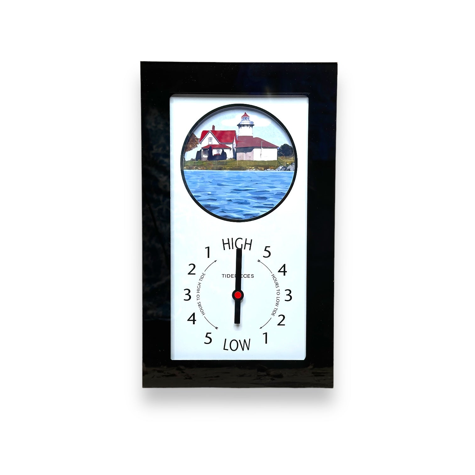 Tidepieces - Stratford Point Lighthouse Tide Clock - Black Flat Panel - Mellow Monkey