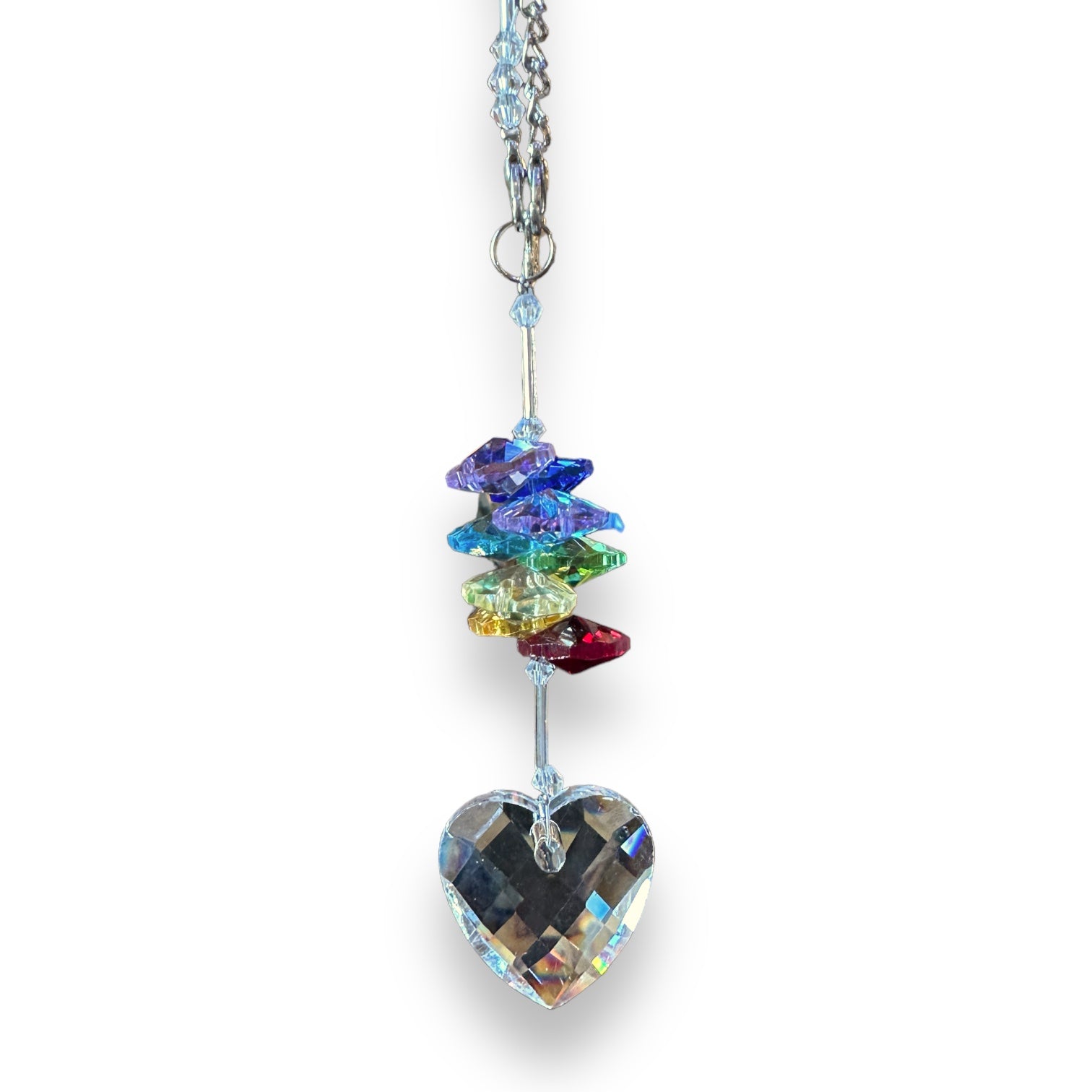 Rainbow Heart Crystal Suncatcher - Mellow Monkey