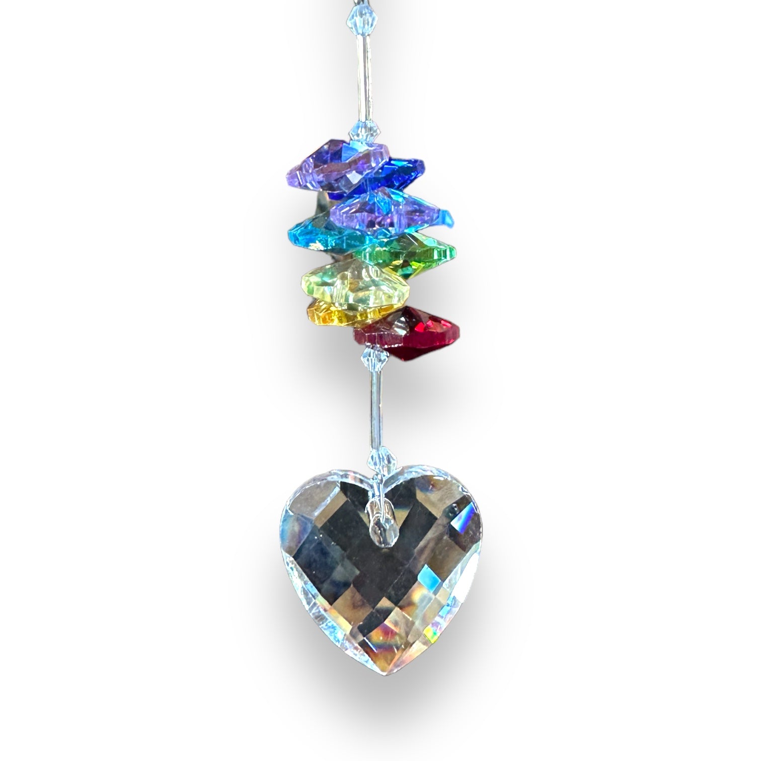 Rainbow Heart Crystal Suncatcher - Mellow Monkey