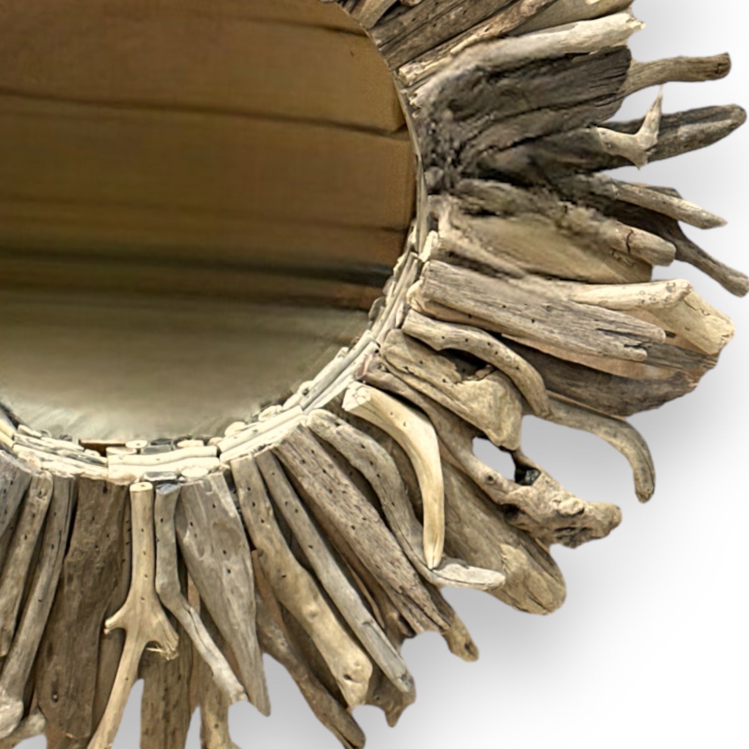 Driftwood Starburst Round Wall Mirror - 24-in - Mellow Monkey