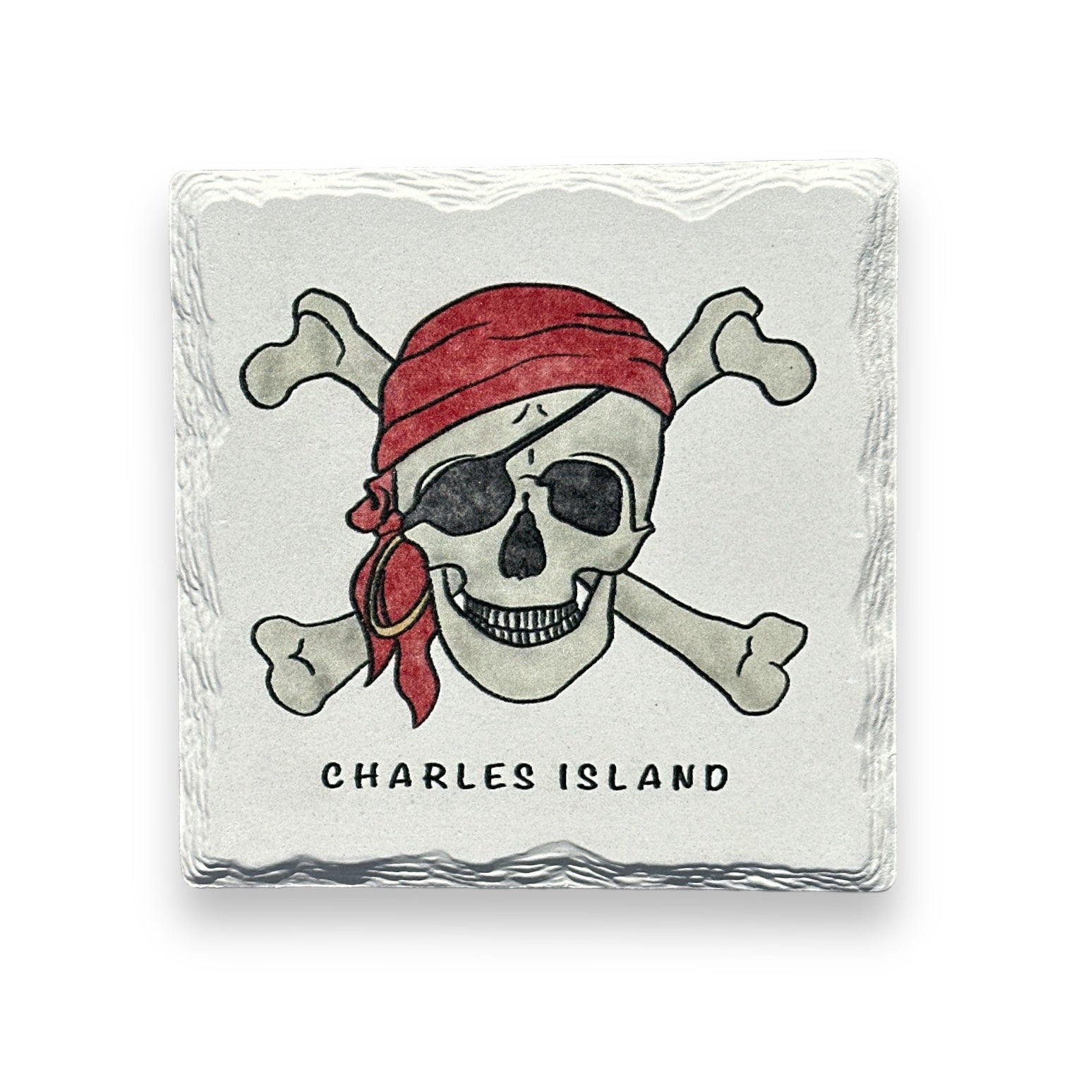 Charles Island - Skull & Bones Ceramic Coaster - 4-1/4-in - Mellow Monkey