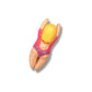 Swimmer Mini Fridge Magnet - Backless Pink Suit - 1-in - Mellow Monkey