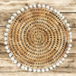 Panda Woven Round Placemat with Clam Rose Edge - 13-in - Mellow Monkey