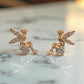 18K Gold Filled Fairy Wings Micro Paved CZ Stud Earrings - Mellow Monkey