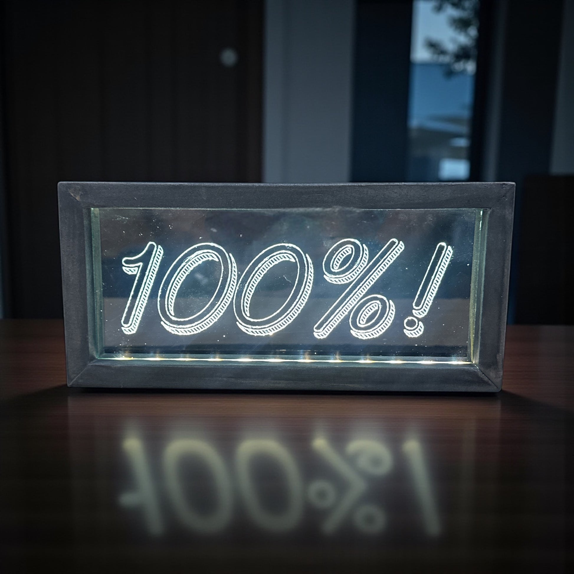 100% - Wood Framed Lighted LED Sign - 9-in - Mellow Monkey