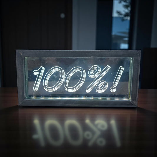 100% - Wood Framed Lighted LED Sign - 9-in
