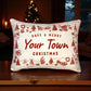 CUSTOM Gingham Christmas Hometown Pillow - Town/City and State - Red Piping - 19-in - Mellow Monkey