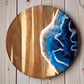 Acacia Wood Lazy Susan - Ocean - 16-in - C