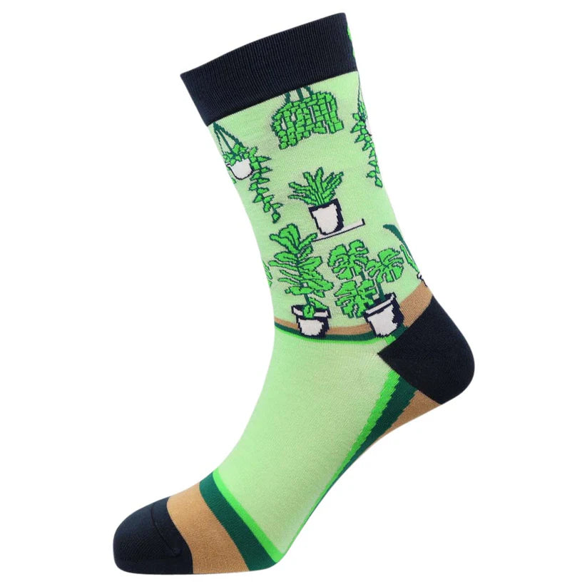 Plant Lady - Natural Bamboo Knit Socks - Mellow Monkey