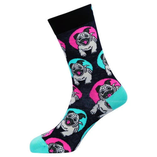 Pug - Natural Bamboo Knit Socks - Mellow Monkey