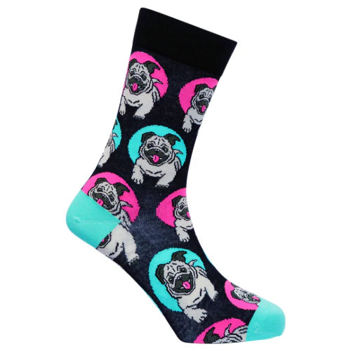 Pug - Natural Bamboo Knit Socks - Mellow Monkey