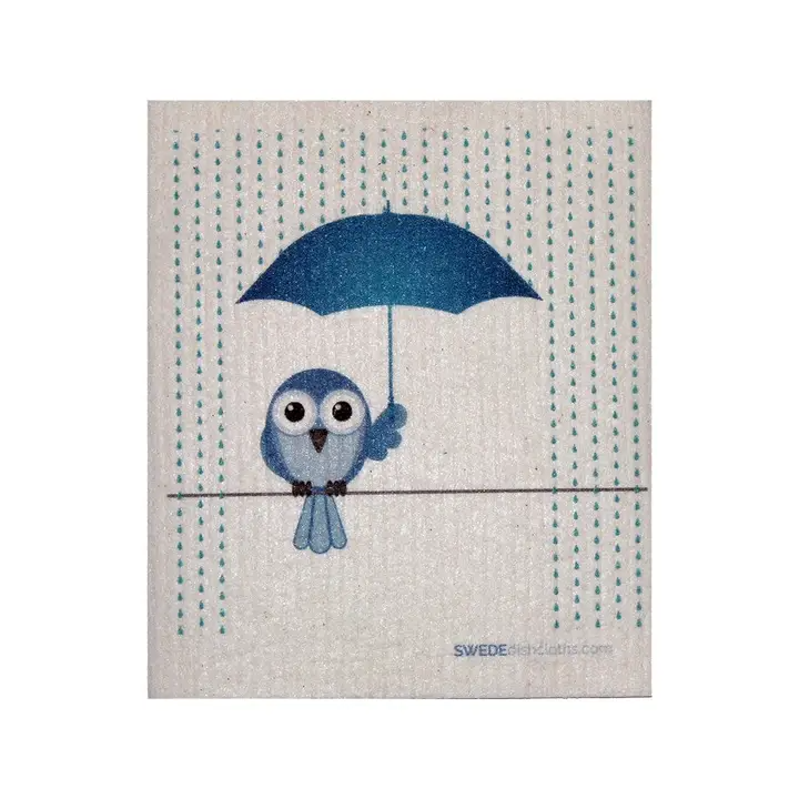 Bluebird In The Rain Swedish Dishcloth - Mellow Monkey