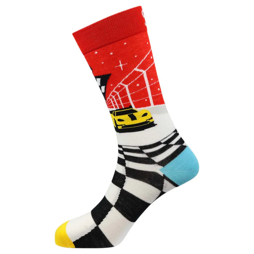 Race Day - Natural Bamboo Knit Socks - Mellow Monkey