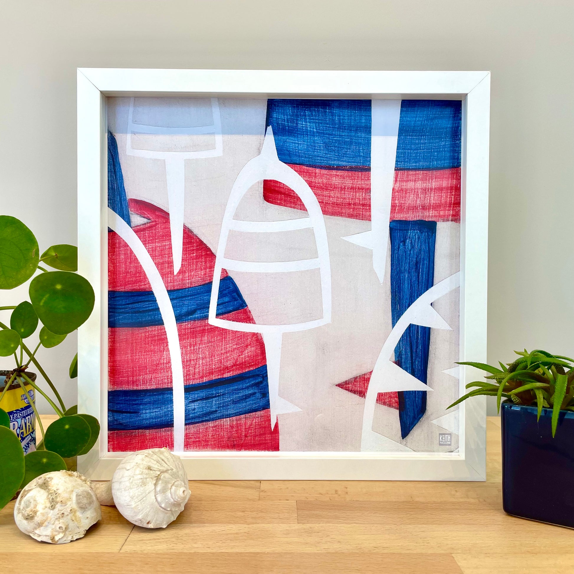 Red White and Blue Buoy Framed Print by Keith MacLelland - 13-in - Mellow Monkey