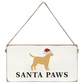Golden Santa Paws - Dog Twine Sign - 11-in. - Mellow Monkey