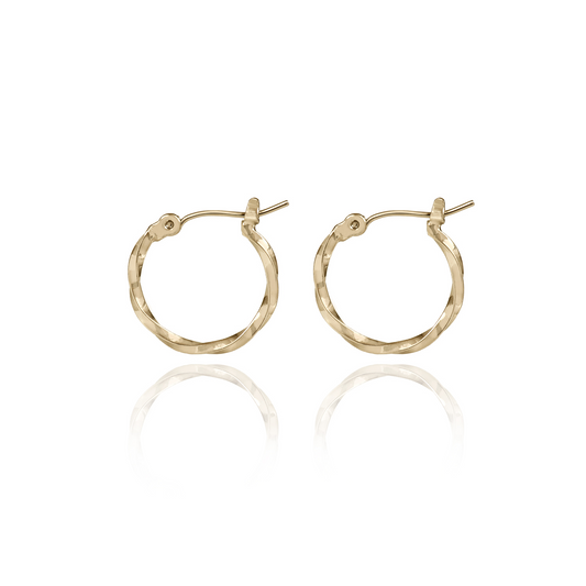 Spirit Earrings - Small Hammered Hoop - SA-0055X - Mellow Monkey