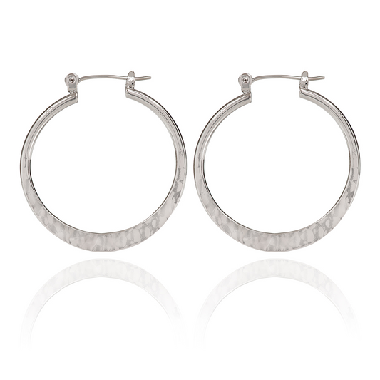 Spirit Earrings - Medium Hammered Hoop - SA-0061 - Mellow Monkey