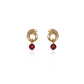 Spirit Earrings - Curl with Garnet Drop - SA-0243RY - Mellow Monkey