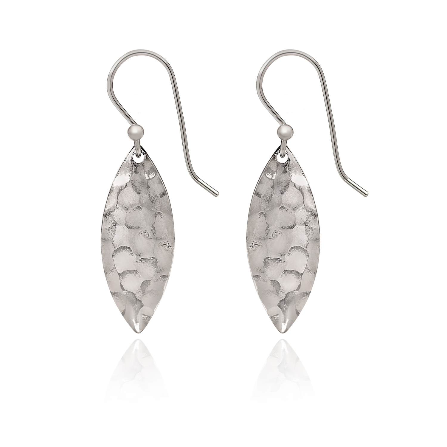 Spirit Earrings - Hammered Football Shape - SA-0320 - Mellow Monkey