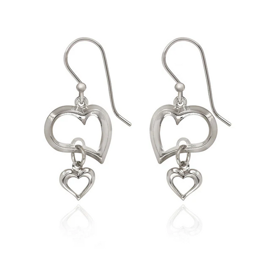 SPIRIT by Silver Forest Open Hearts Duet Earrings SA-0339 - Mellow Monkey