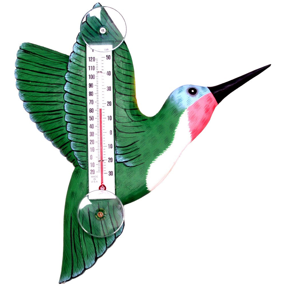 Green Hummingbird Window Thermometer - Mellow Monkey